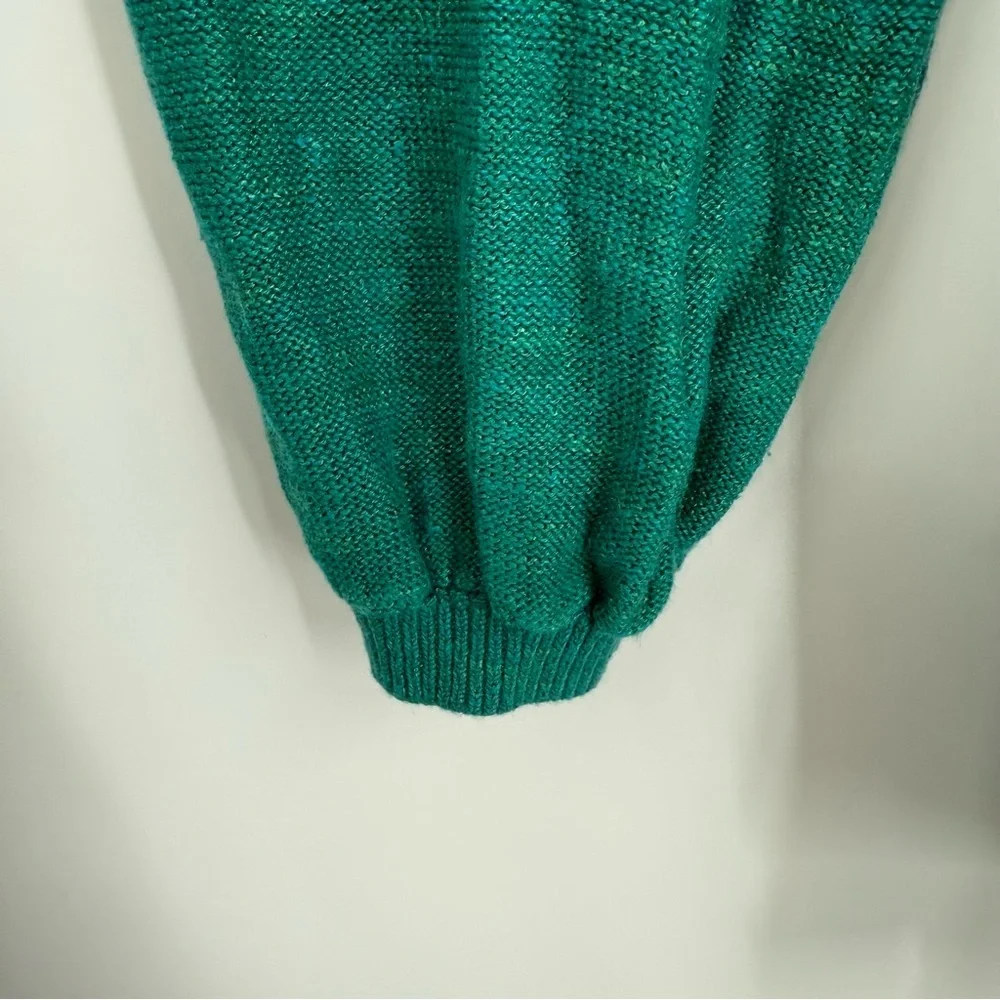 Free People Optimistic Linen Blend Green Hoodie Sweater Size Small Long Sleeves